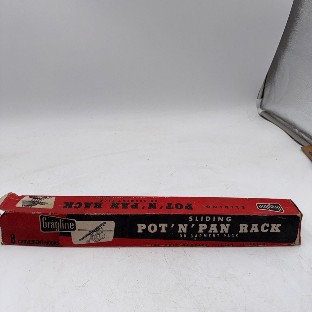 Vintage Atomic Age Kitchen Grayline Sliding Pan Or Garment Rack New-Old-Stock